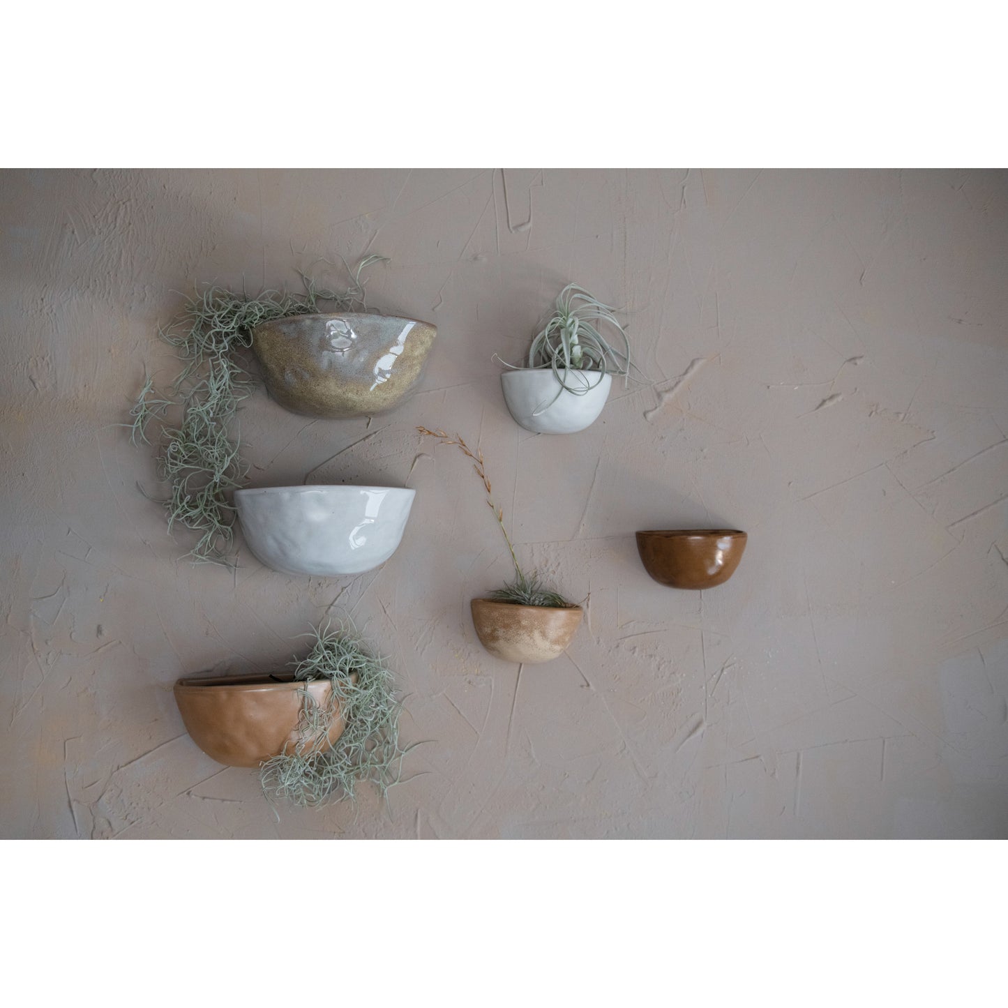 Stoneware Wall Planter, Reactive Glaze