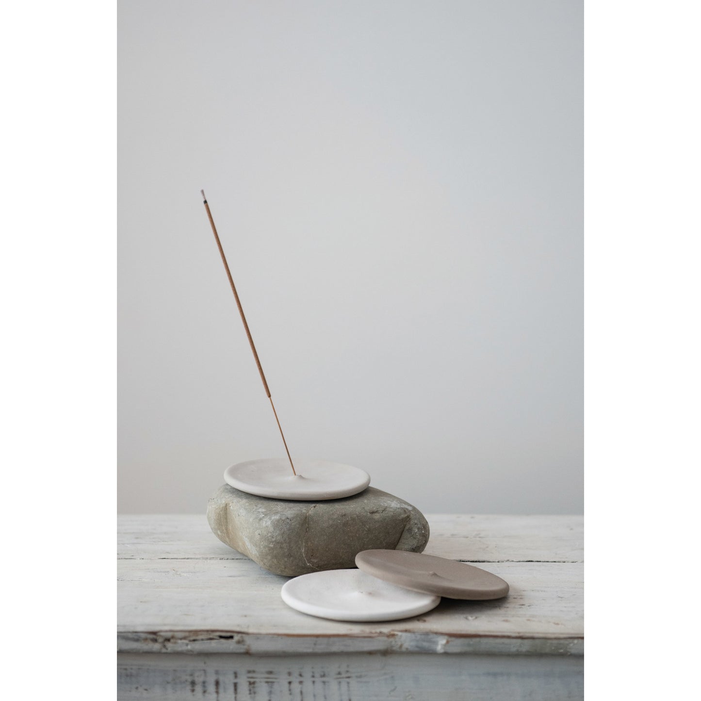 Round Stoneware Incense Holder