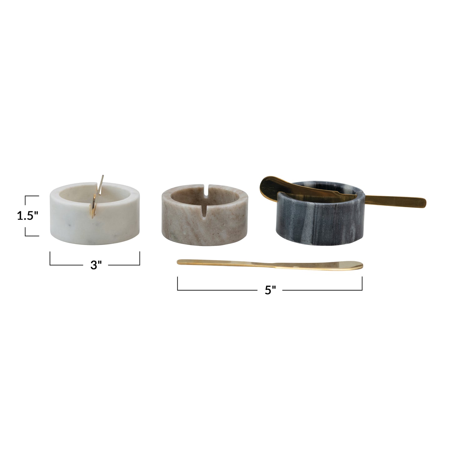 Round Marble Bowl with Knife
