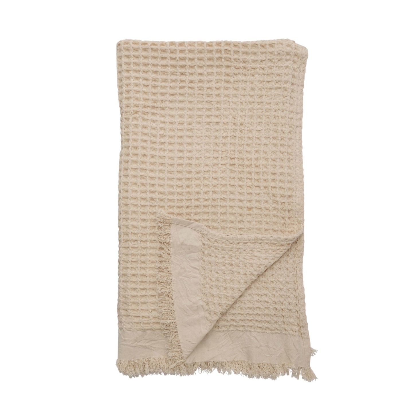 Waffle Weave Throw w/ Fringe