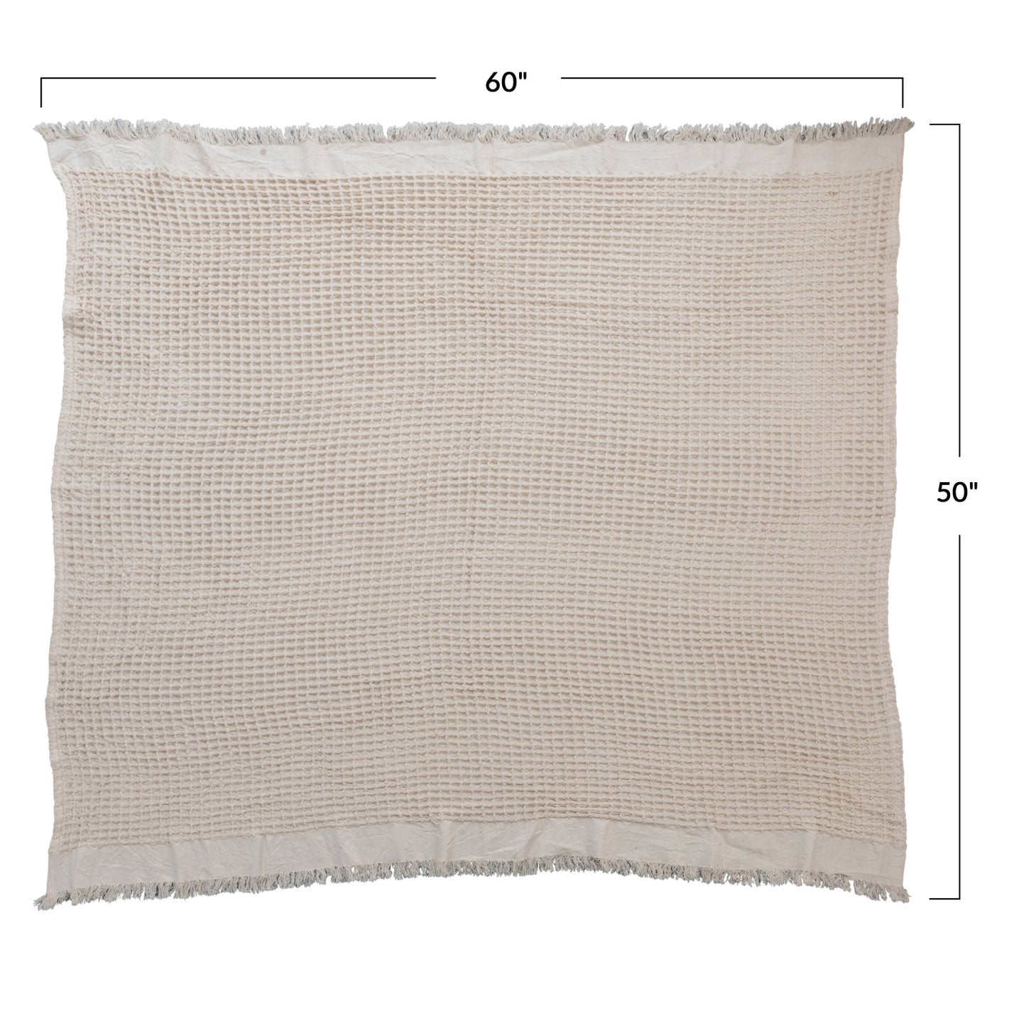 Waffle Weave Throw w/ Fringe