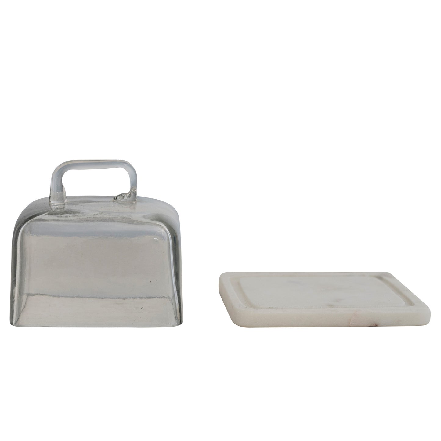 Glass Cloche w/ White Marble Base