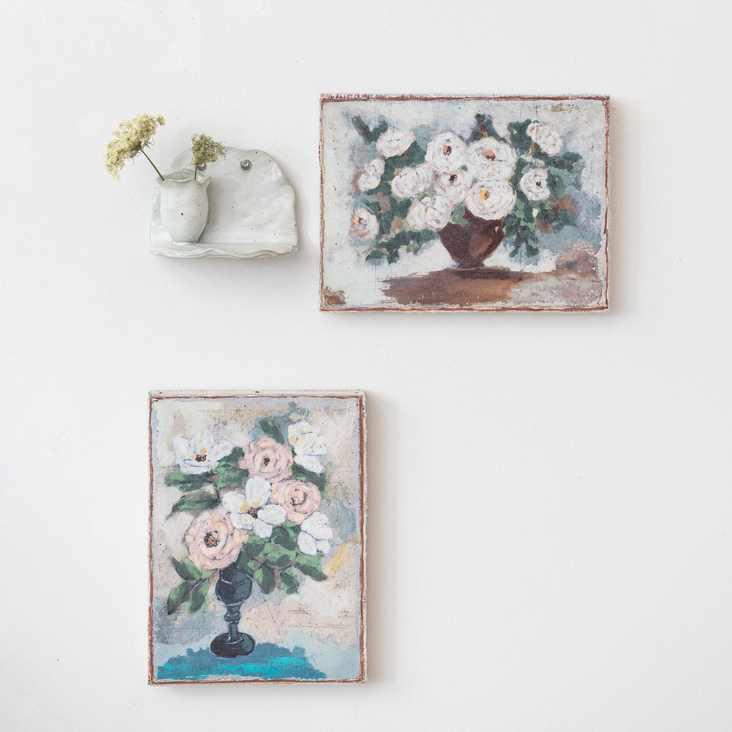 Stoneware Wall Shelf w/ Vase