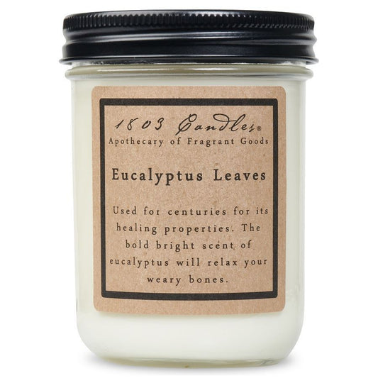 1803 Candle -  Eucalyptus Leaves - 14 oz. Glass Jar