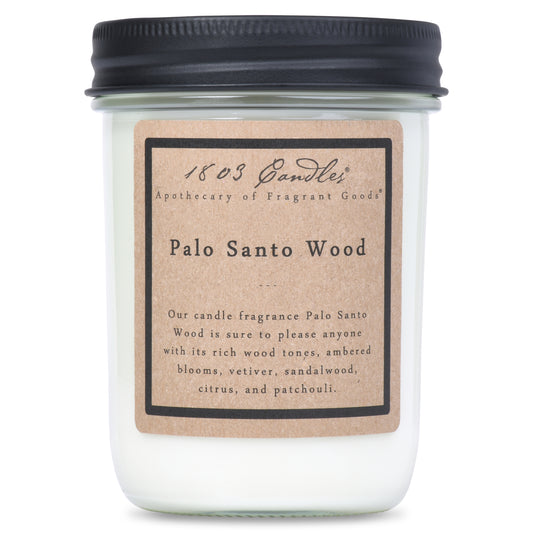 1803 Candle - Palo Santo Wood - 14 oz. Glass Jar