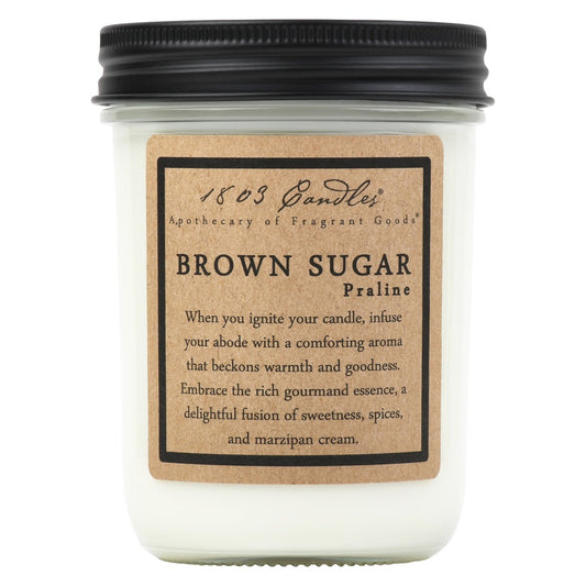 1803 Candle -  Brown Sugar Praline - 14 oz. Glass Jar