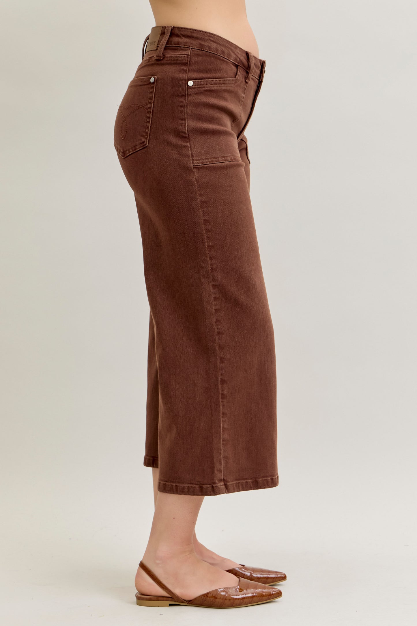 Judy Blue MR Wide Crop Utility Pocket Jeans