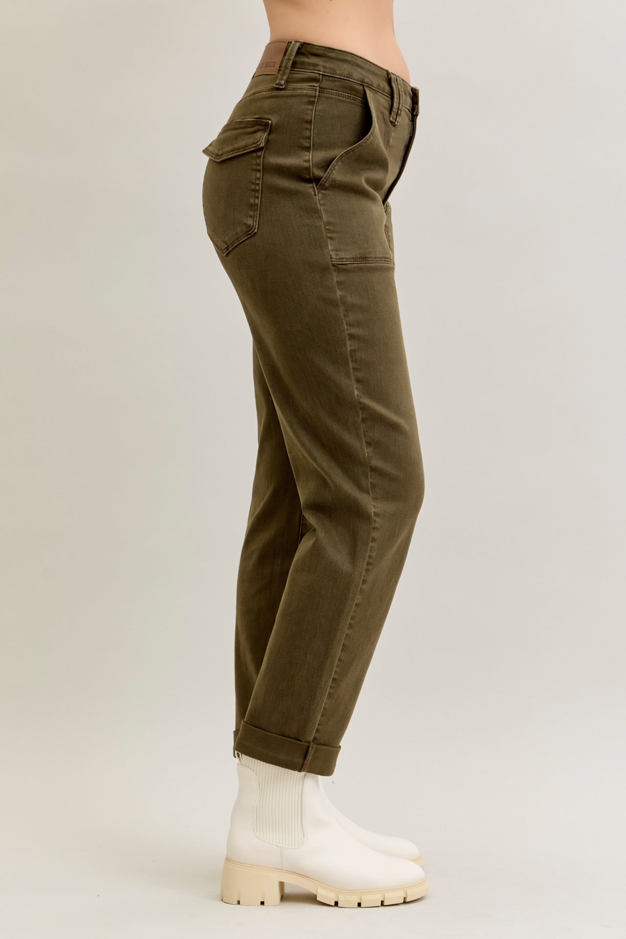 Judy Blue HW Aurora Weekender Garment Dyed Cuffed Jeans