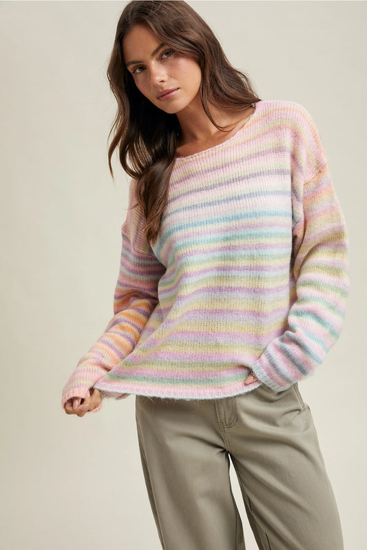 Pastel Rainbow Knit Sweater