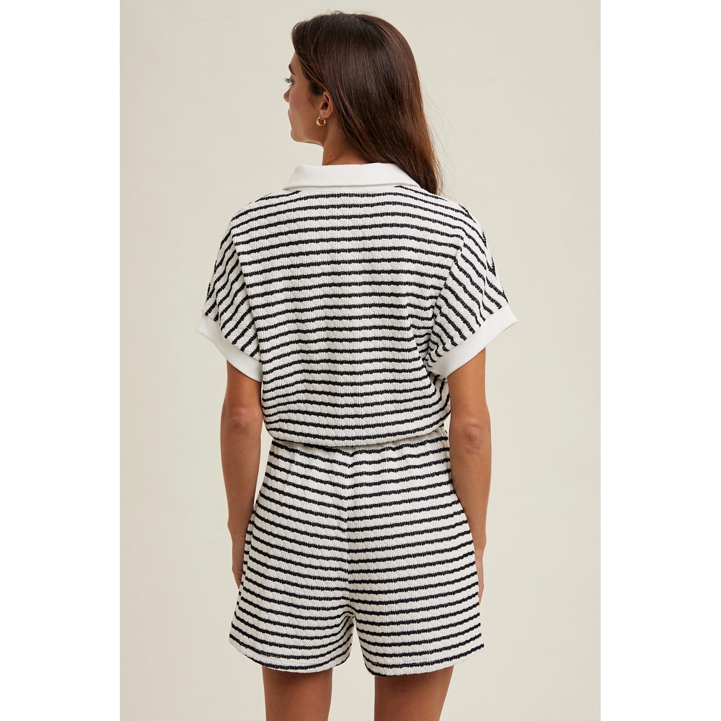 Striped Button-Up Romper