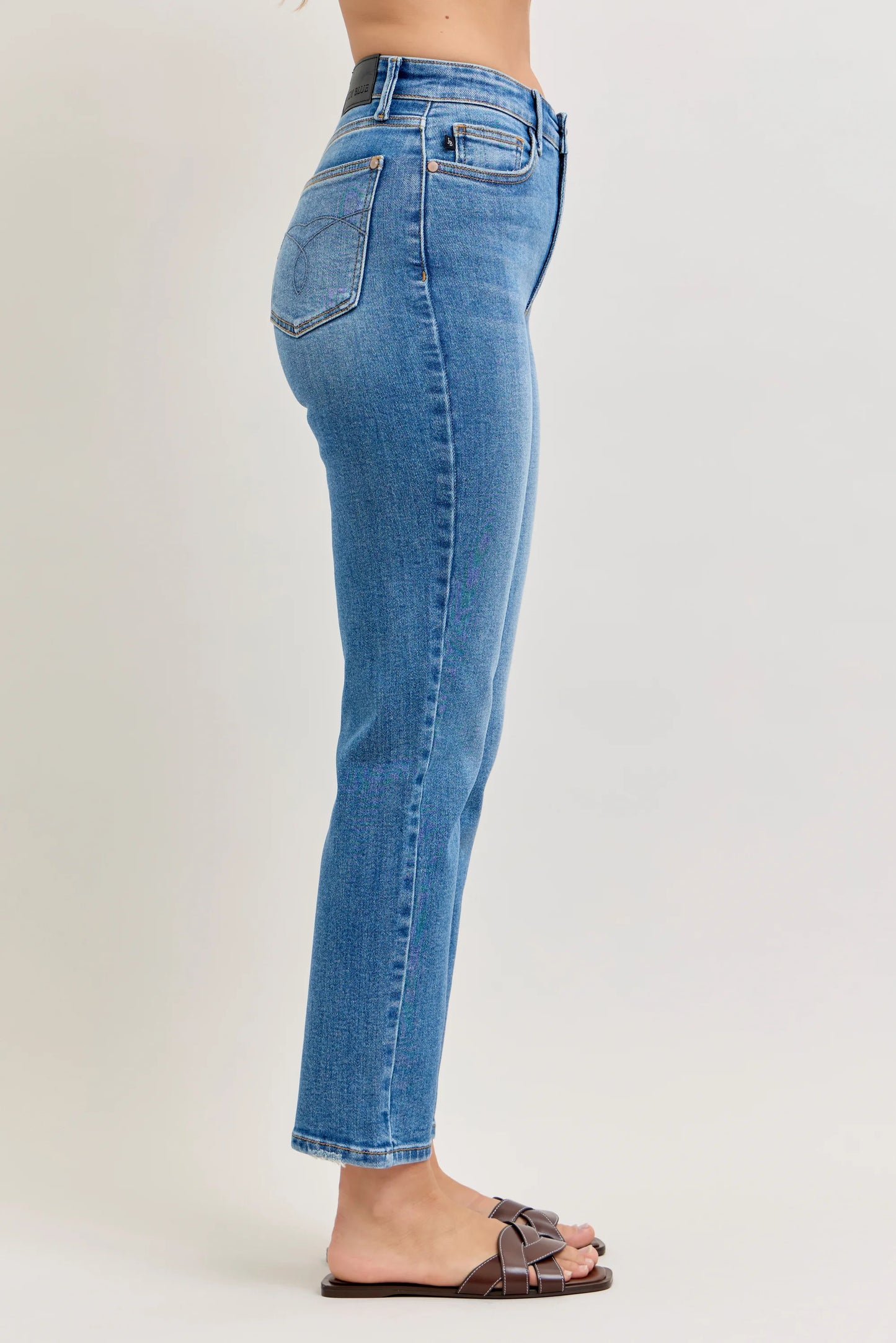 Judy Blue HW Ankle Straight Jeans