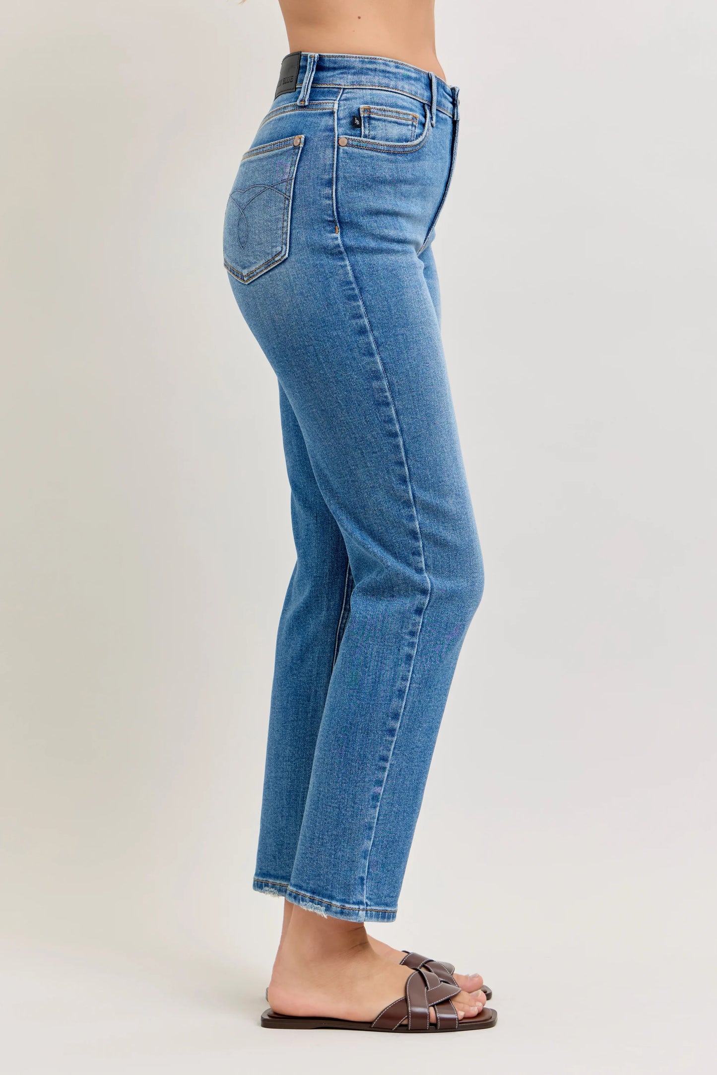 Judy Blue HW Ankle Straight Jeans
