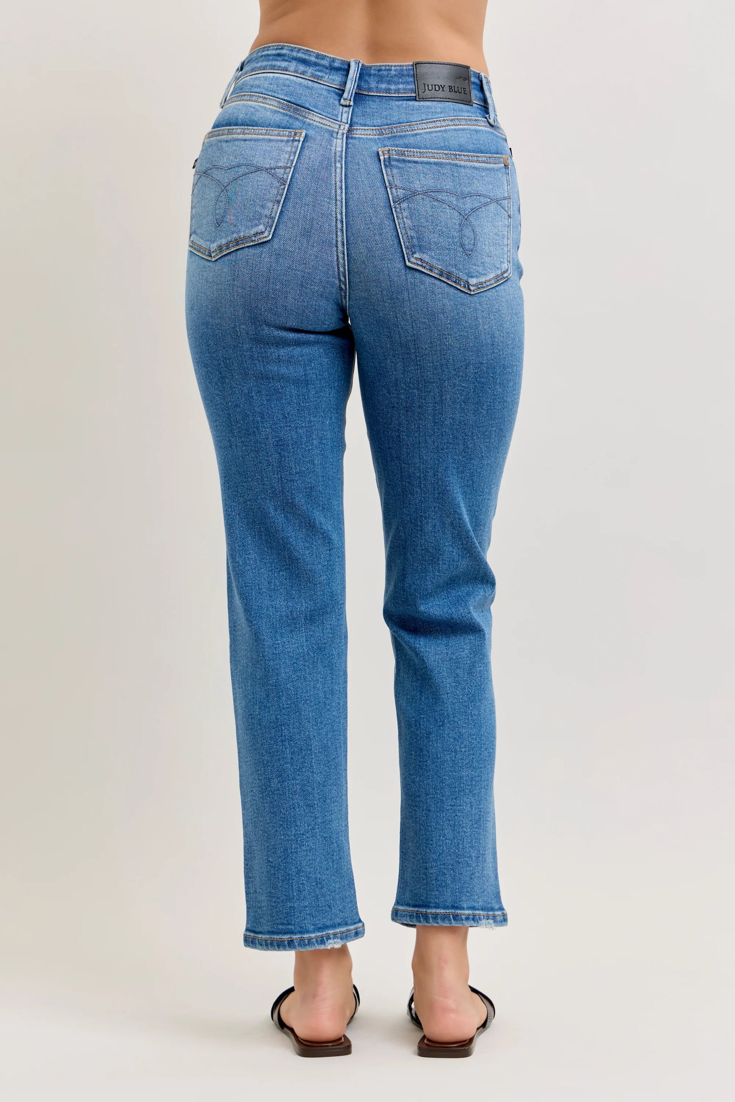 Judy Blue HW Ankle Straight Jeans