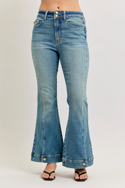 Judy Blue HW Vintage Wash Flare Jeans