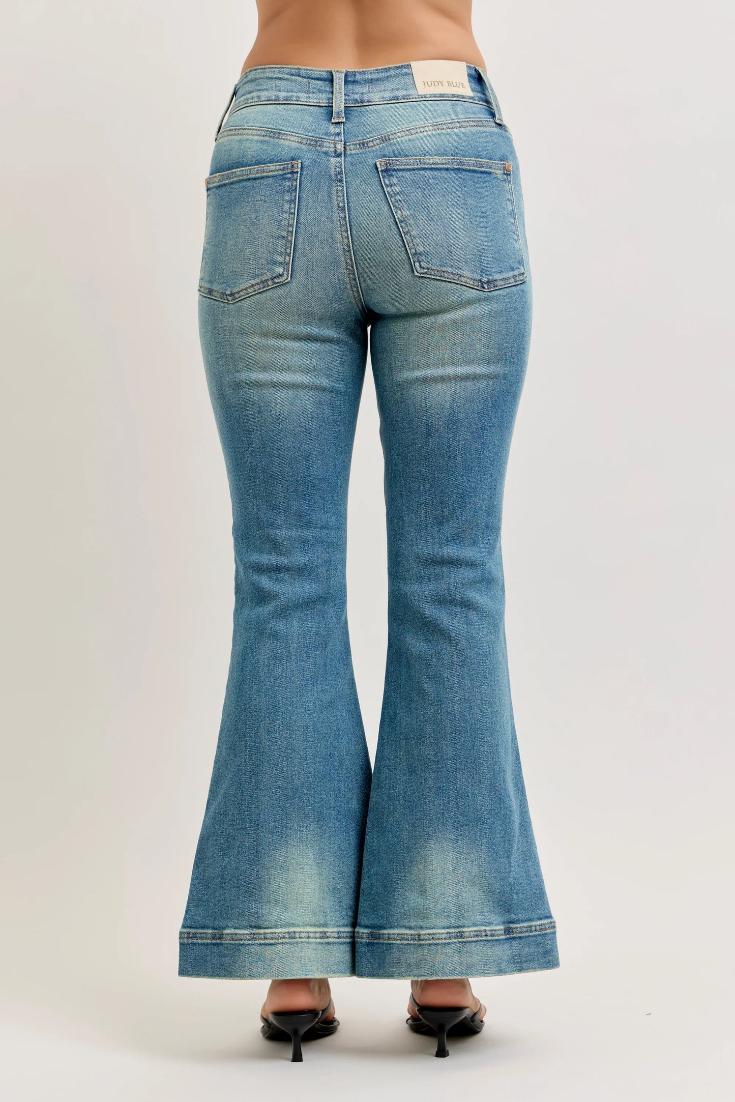 Judy Blue HW Vintage Wash Flare Jeans