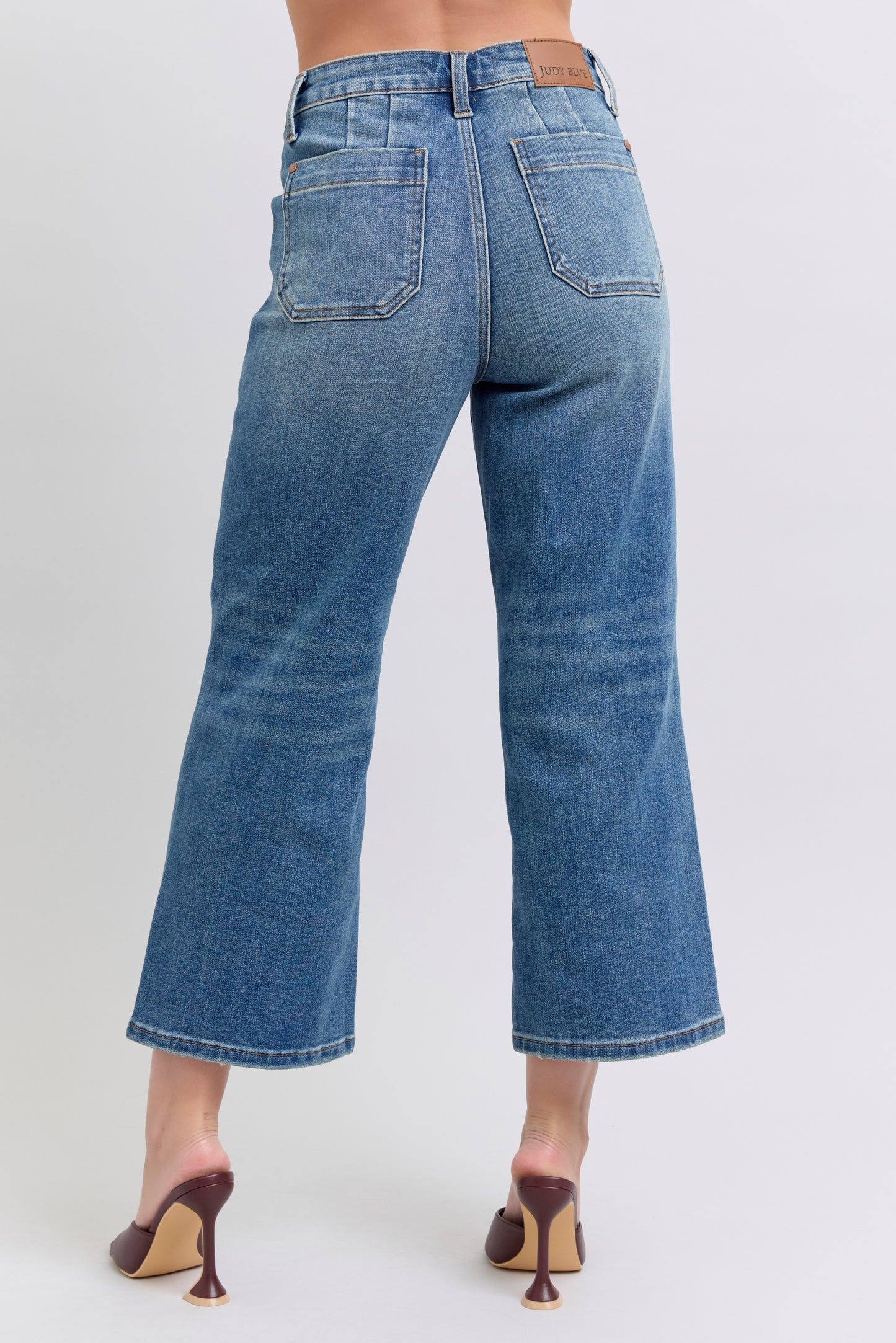 Judy Blue HW Utility Pockets Crop Wide