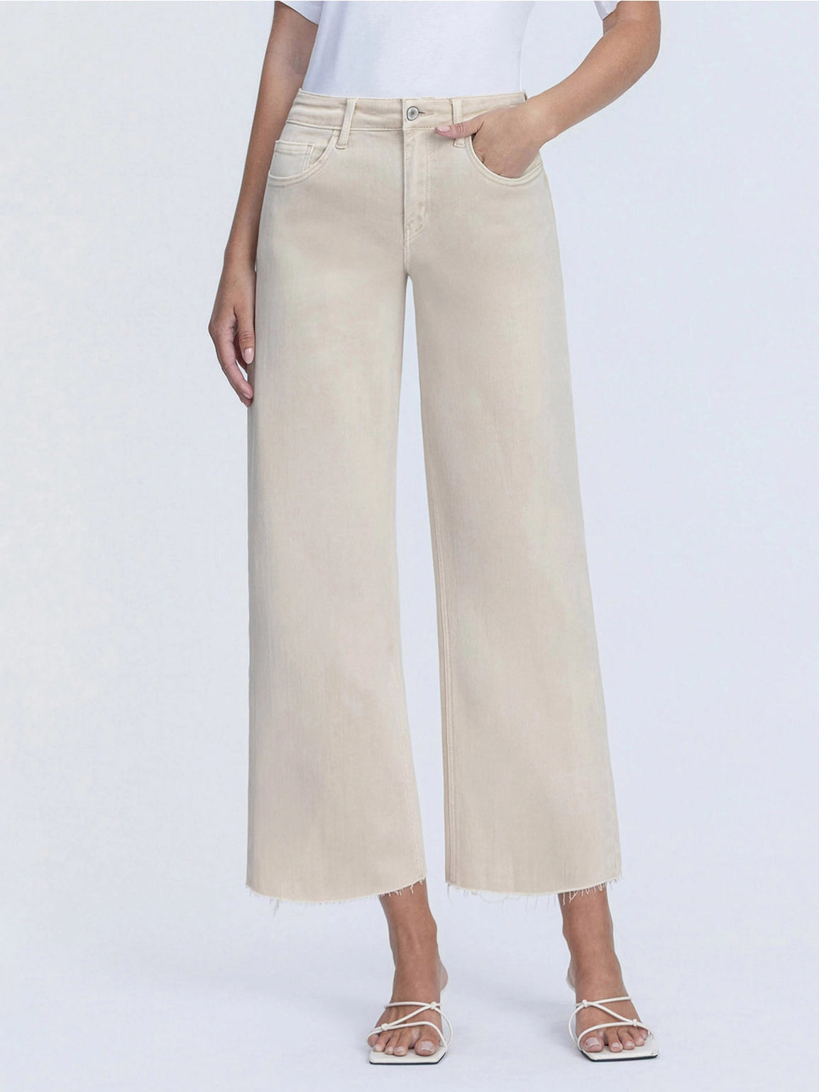 High Rise Crop Wide Leg Jeans