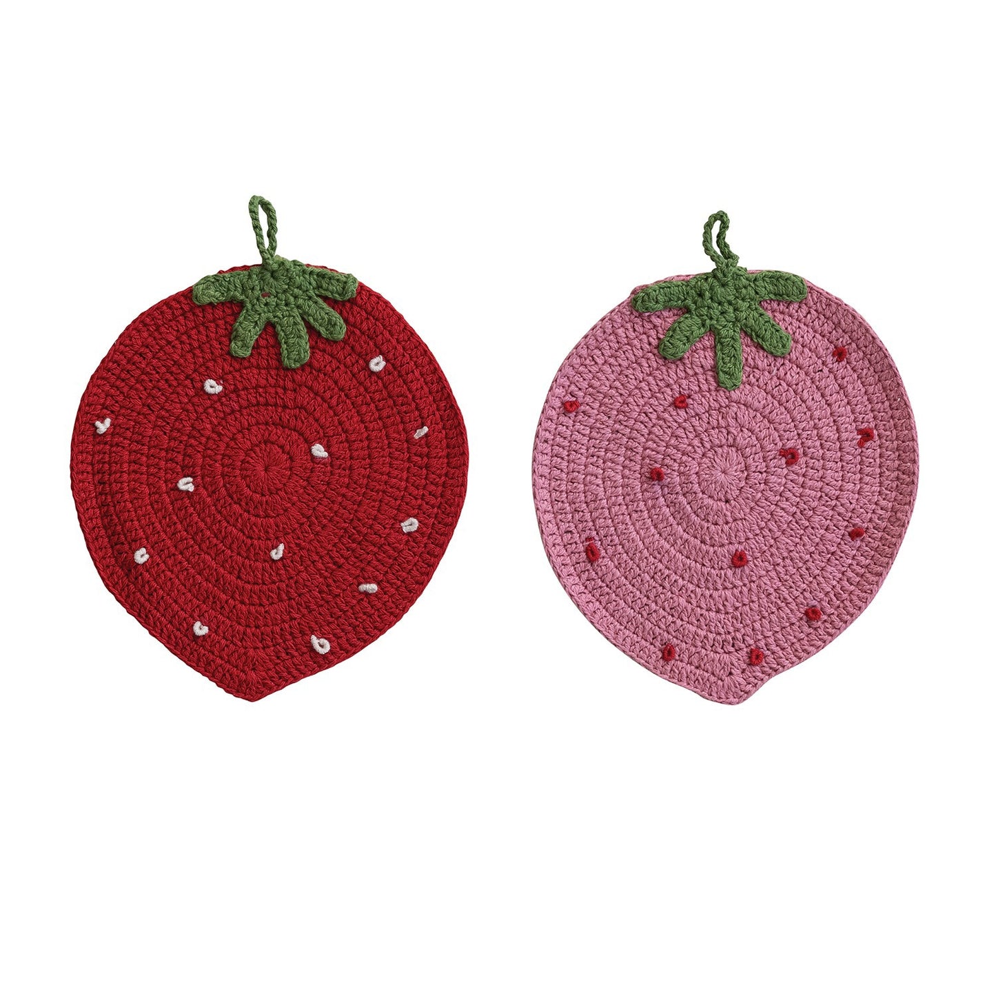 Crochet Strawberry Pot Holder