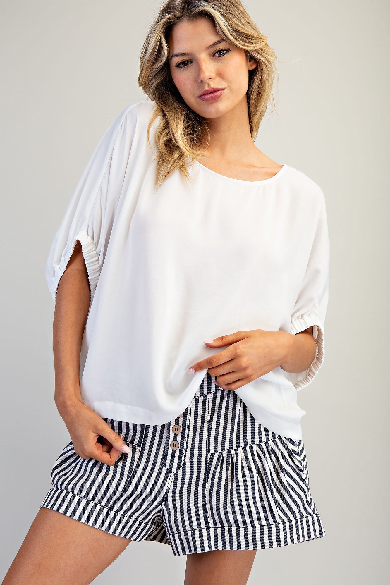 Solid Dolman Sleeve Top