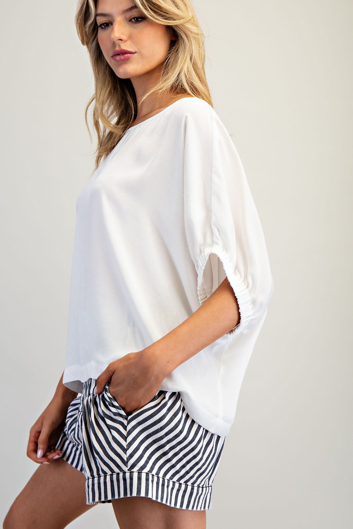 Solid Dolman Sleeve Top