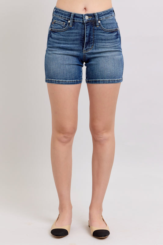 Judy Blue MR Tummy Control Mid Length Shorts