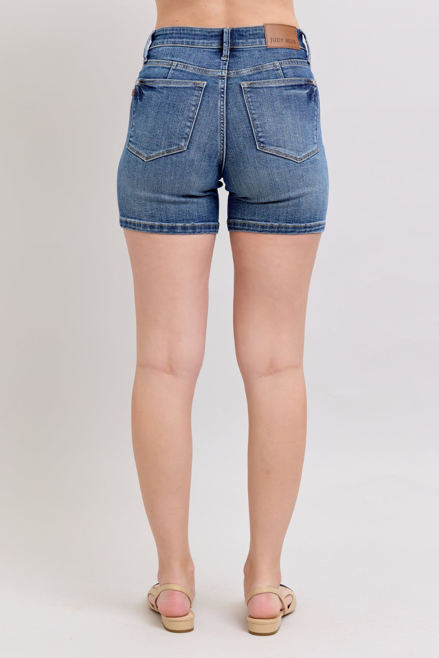 Judy Blue MR Tummy Control Mid Length Shorts