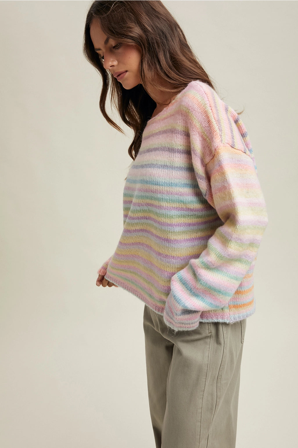 Pastel Rainbow Knit Sweater