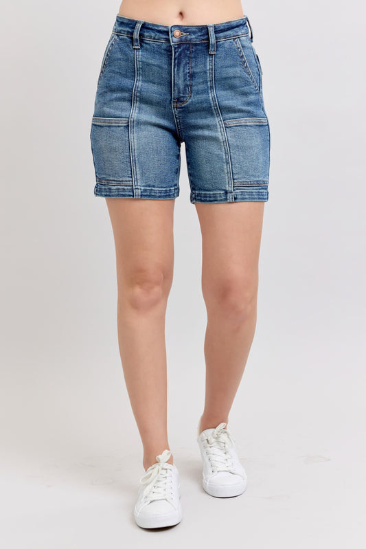 Judy Blue HW Utility Mid Length Shorts