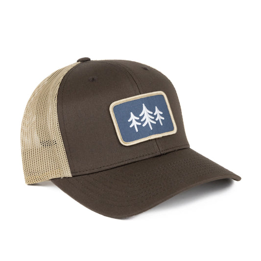 TriPine Patch Trucker Hat - Brown/Tan