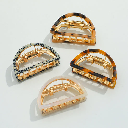 Classic Small Half Moon Metal Claw Clip