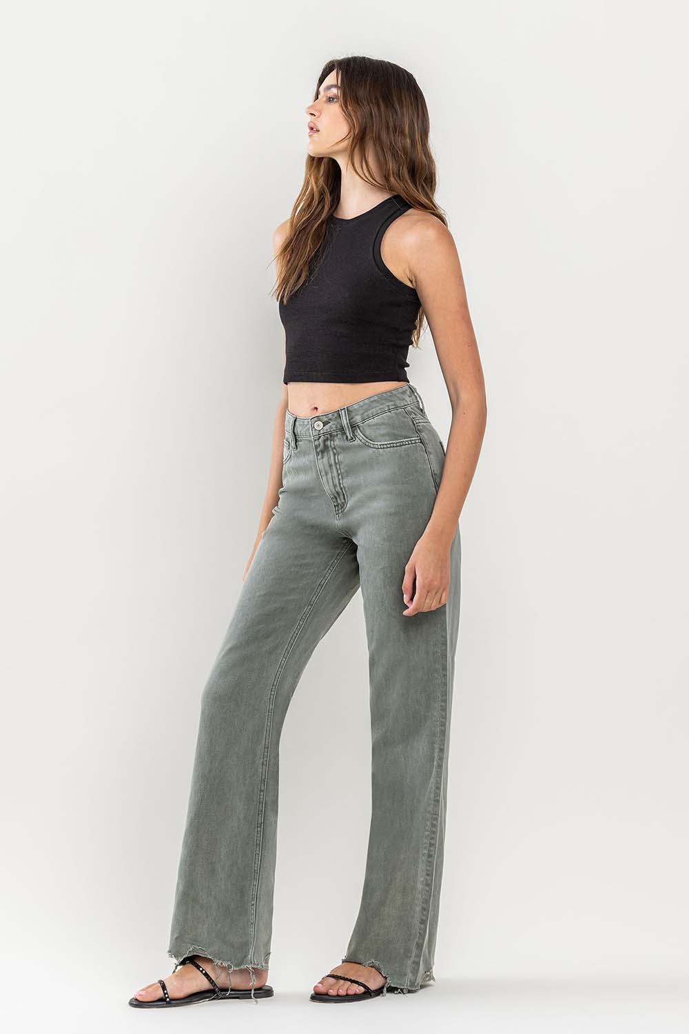 90's Vintage Super High Rise Flare Jeans