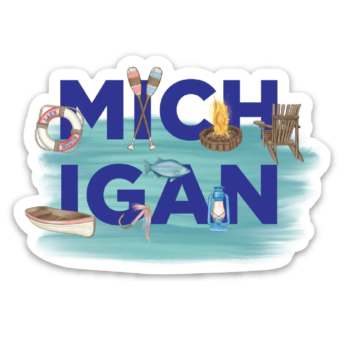 Michigan Lake Emblems Die Cut Sticker