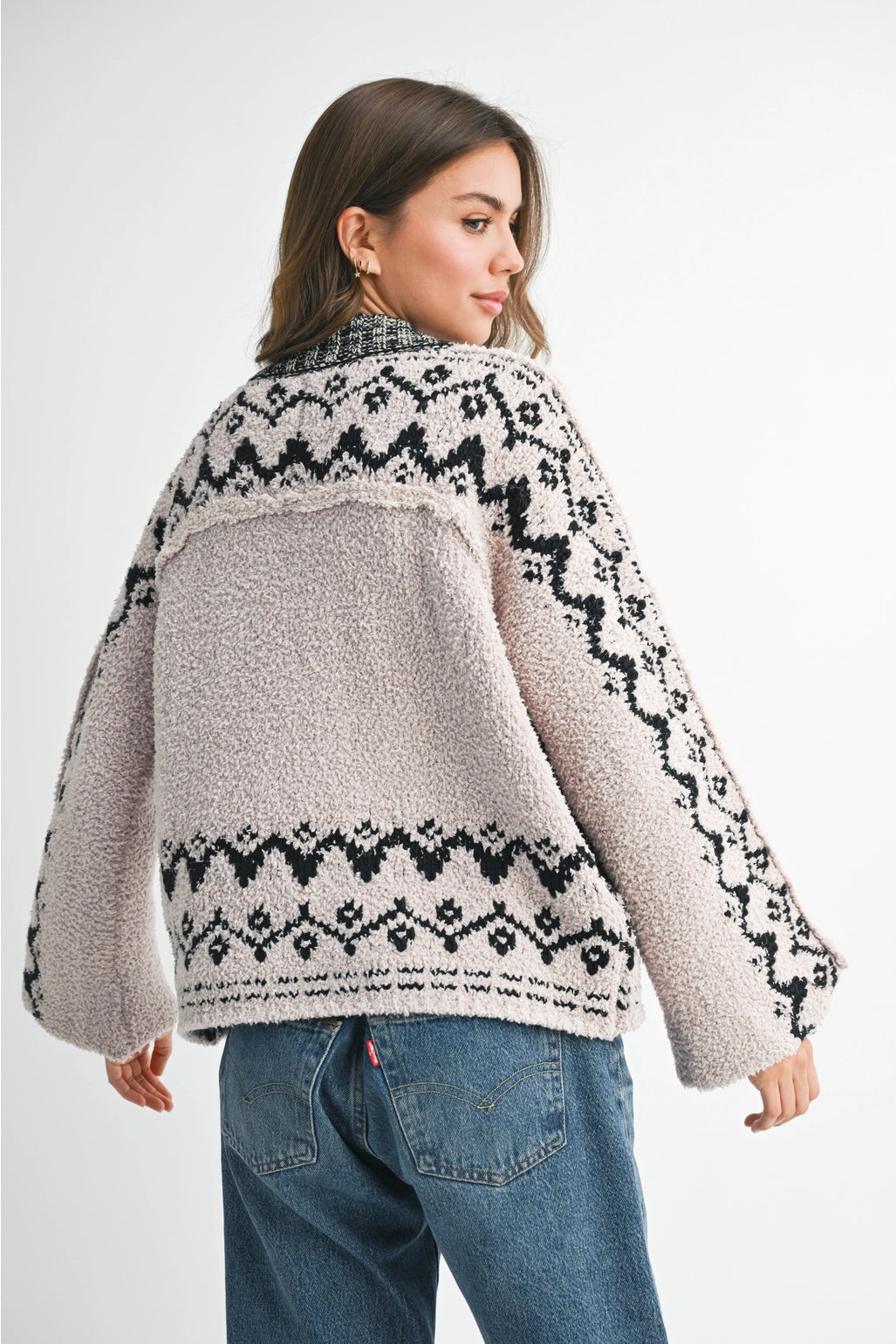 Boho Knit Button-Front Cardigan