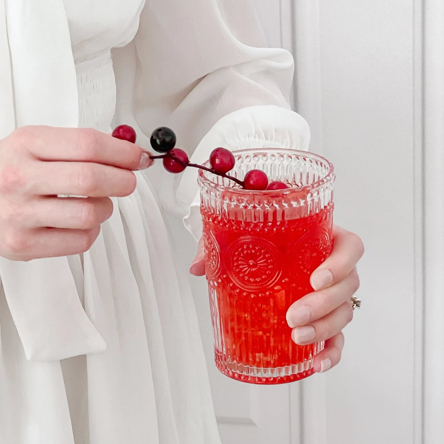 13 oz. Vintage Textured Clear Drinking Glasses