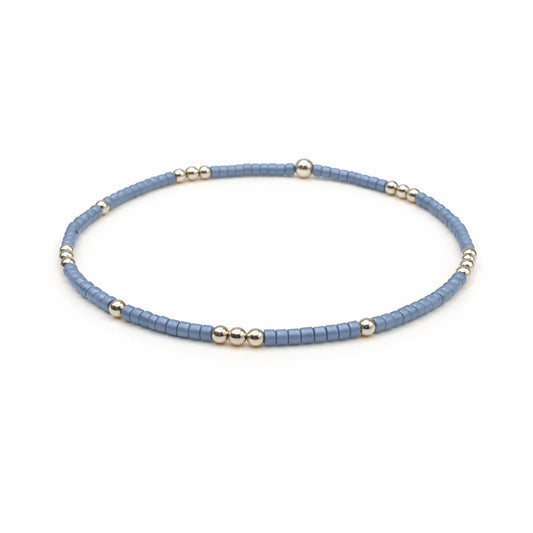 Newport Gold Filled Waterproof Bracelet in Denim Blue