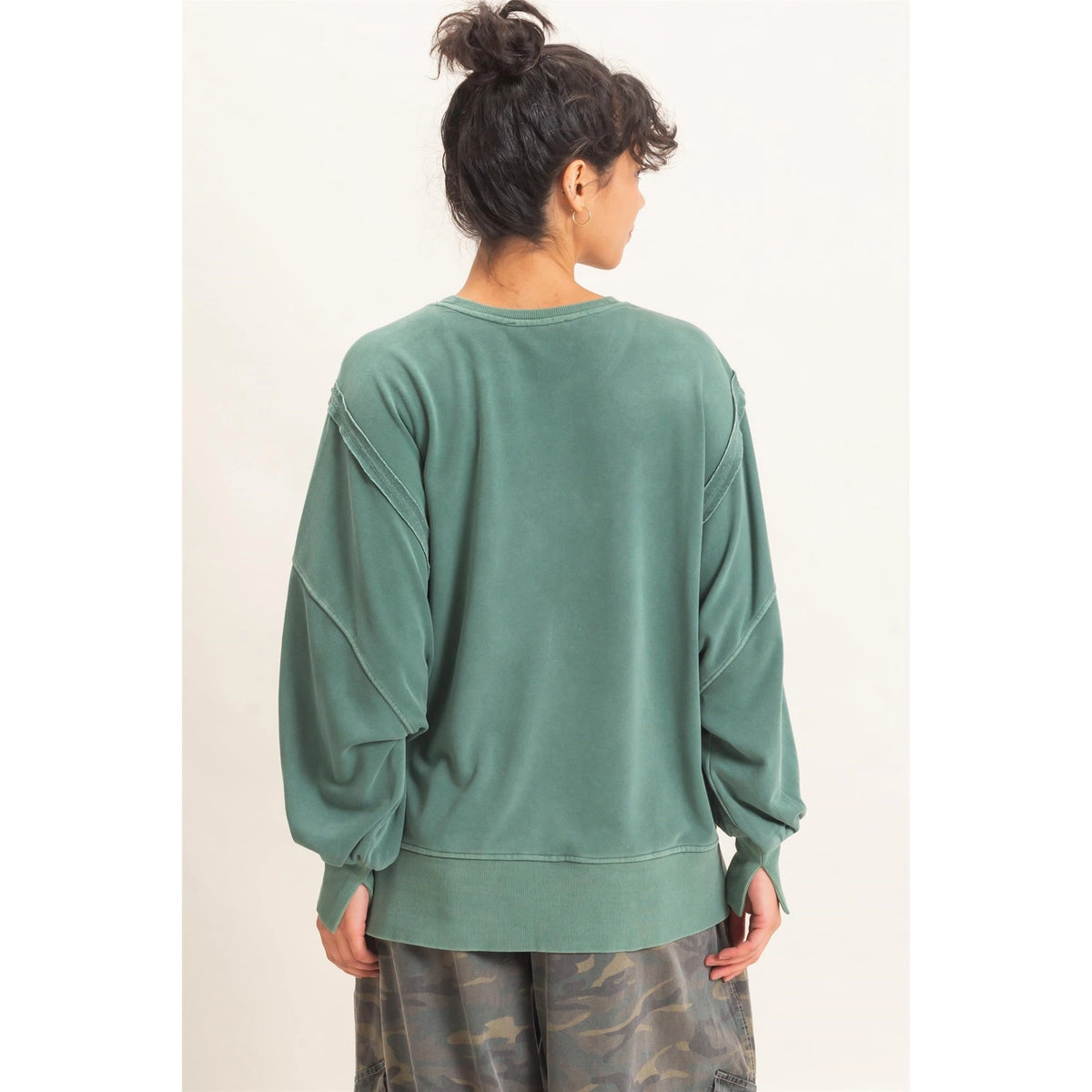 Oversized Raw Edge Sweatshirt