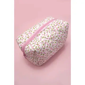 Ditsy Quilted Cotton Floral Cosmetic Pouch