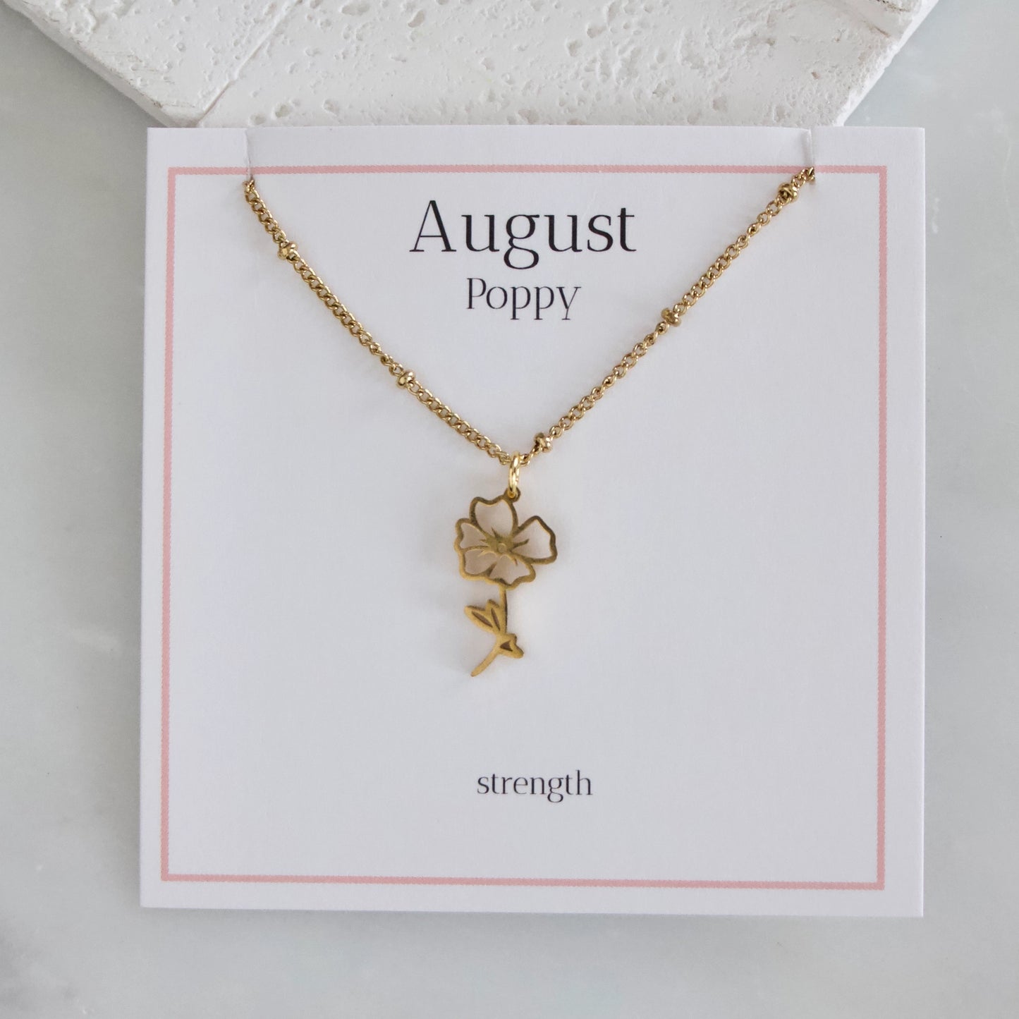 Waterproof Birth Flower Necklaces