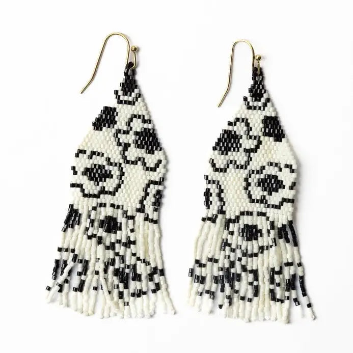 Delilah Poppies Beaded Fringe Earrings