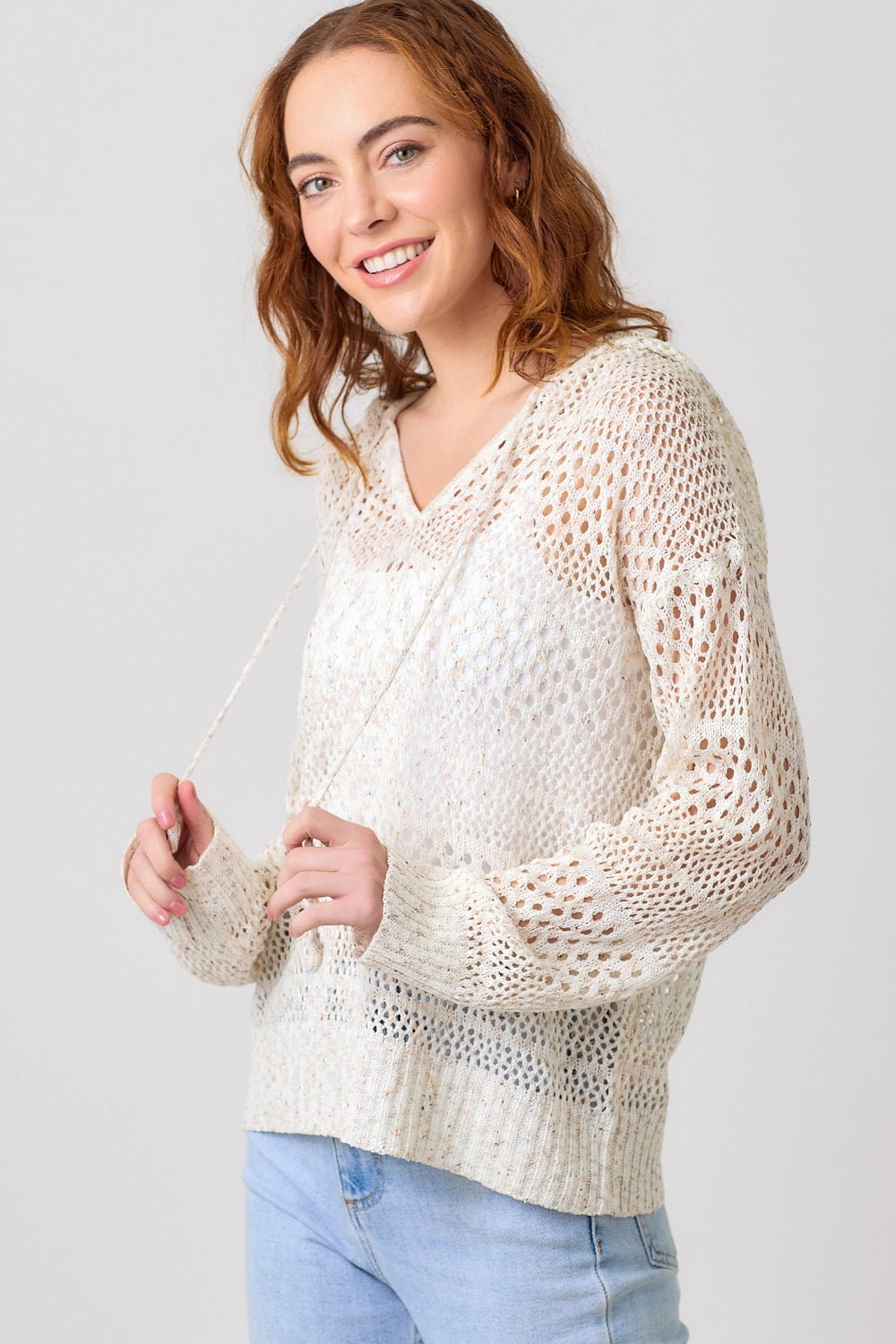 Crochet Knit Hoodie Sweater