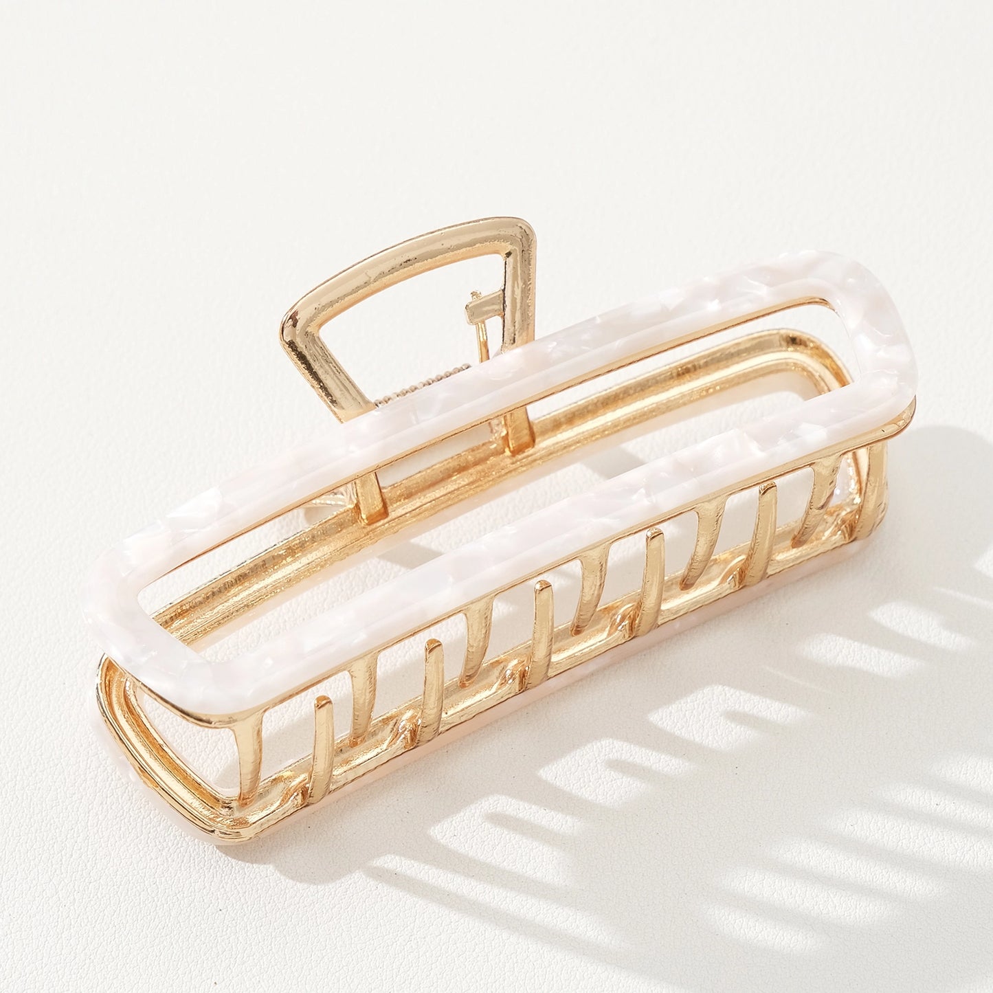 Harlow Hollow Rectangle Metal Claw Clip (Medium & Large)