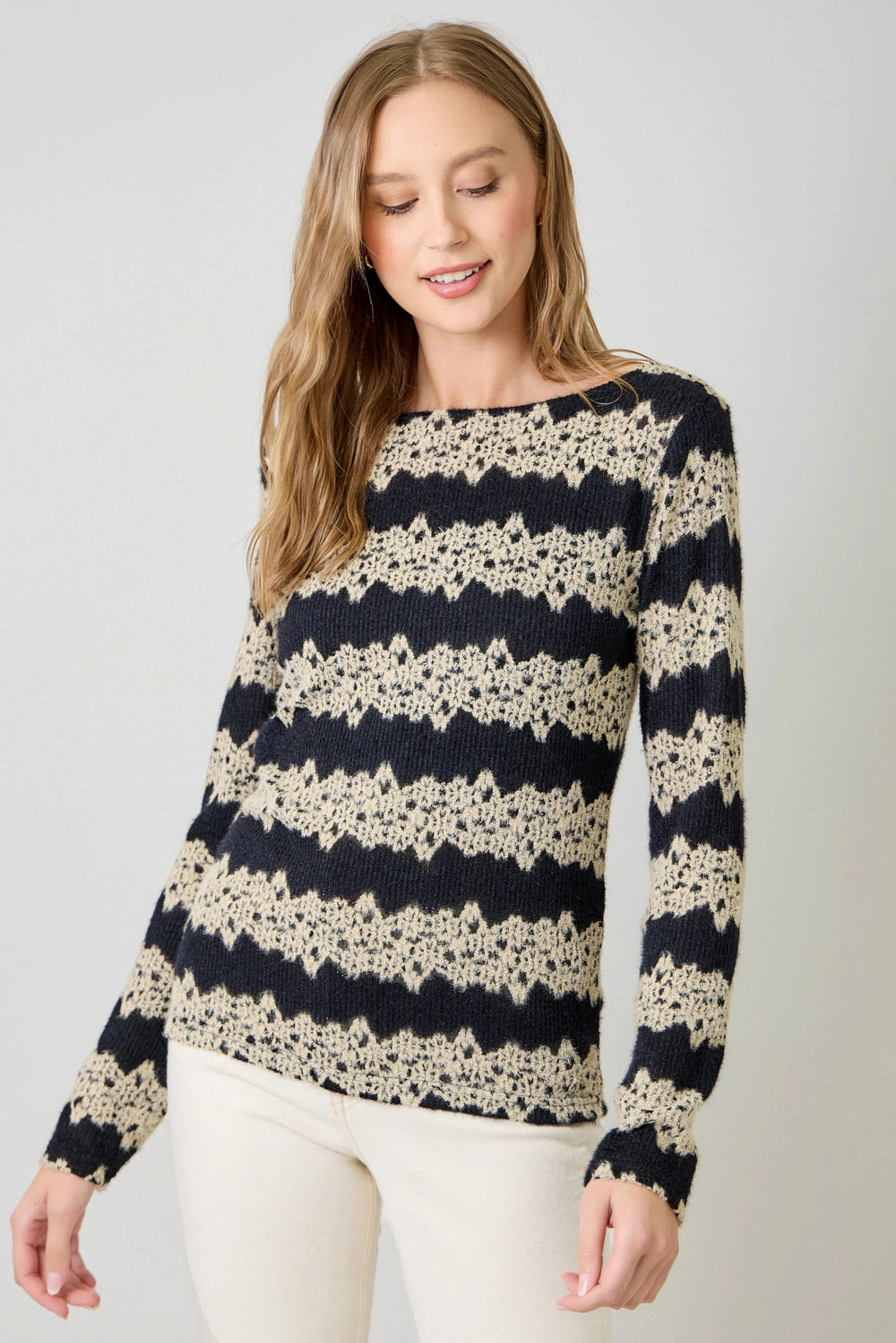 Lace Applique Coverstitch Top