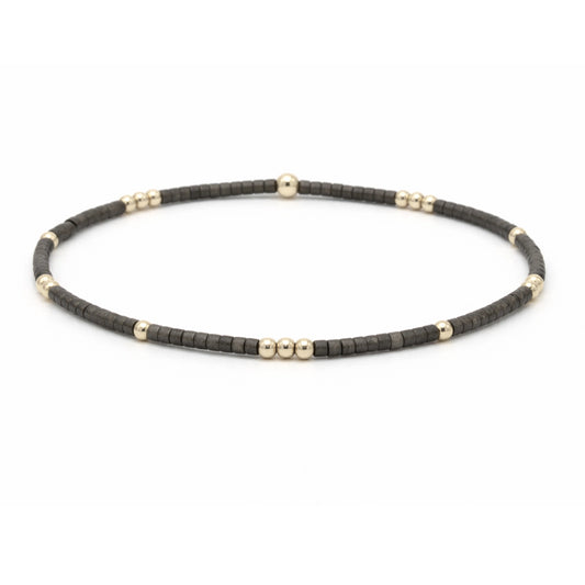 Newport Gold Filled Waterproof Bracelet in Graphite