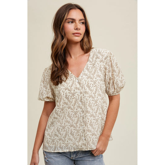 Floral Puff Sleeve Blouse