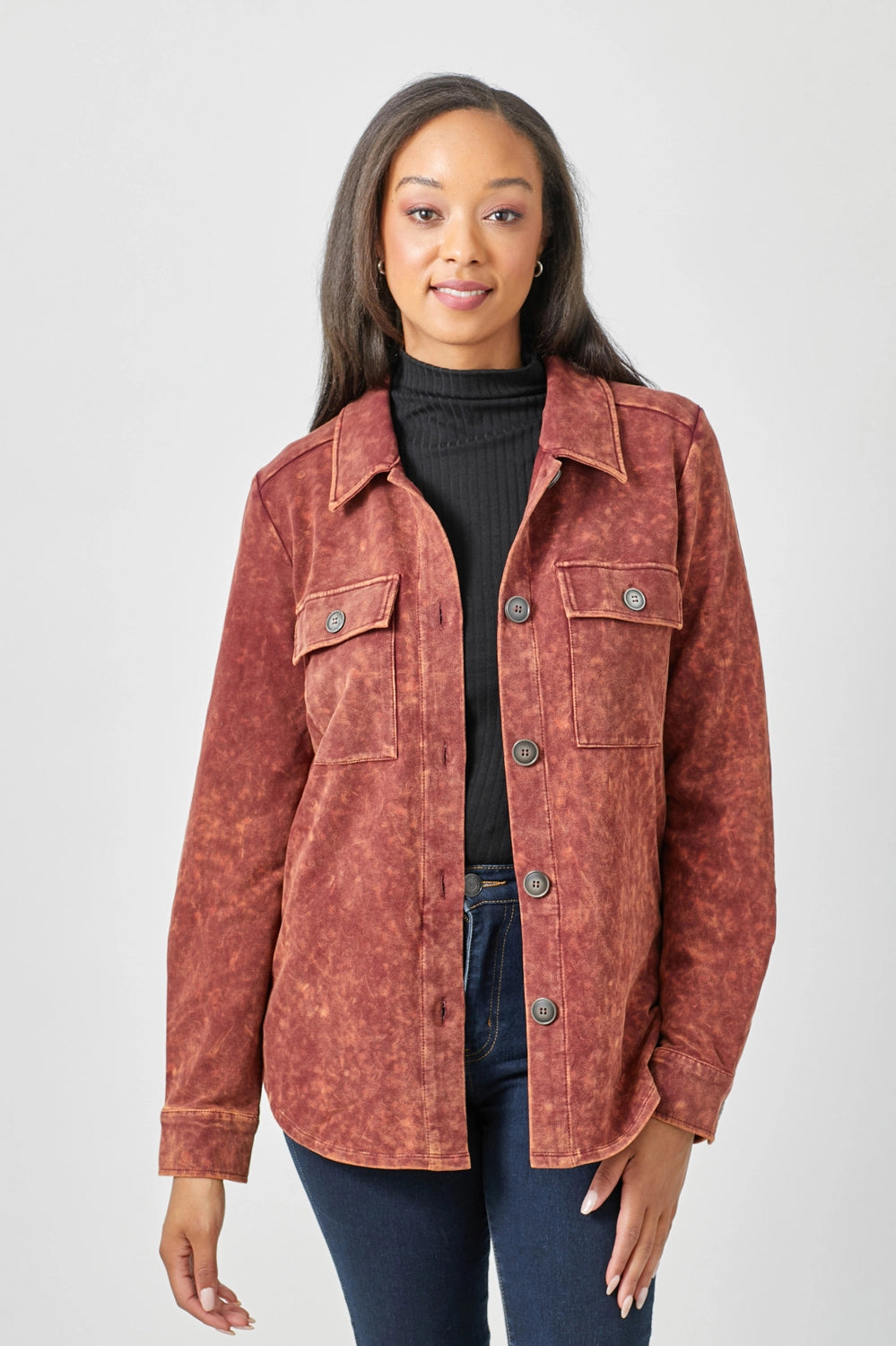 Washed Shacket - Rust