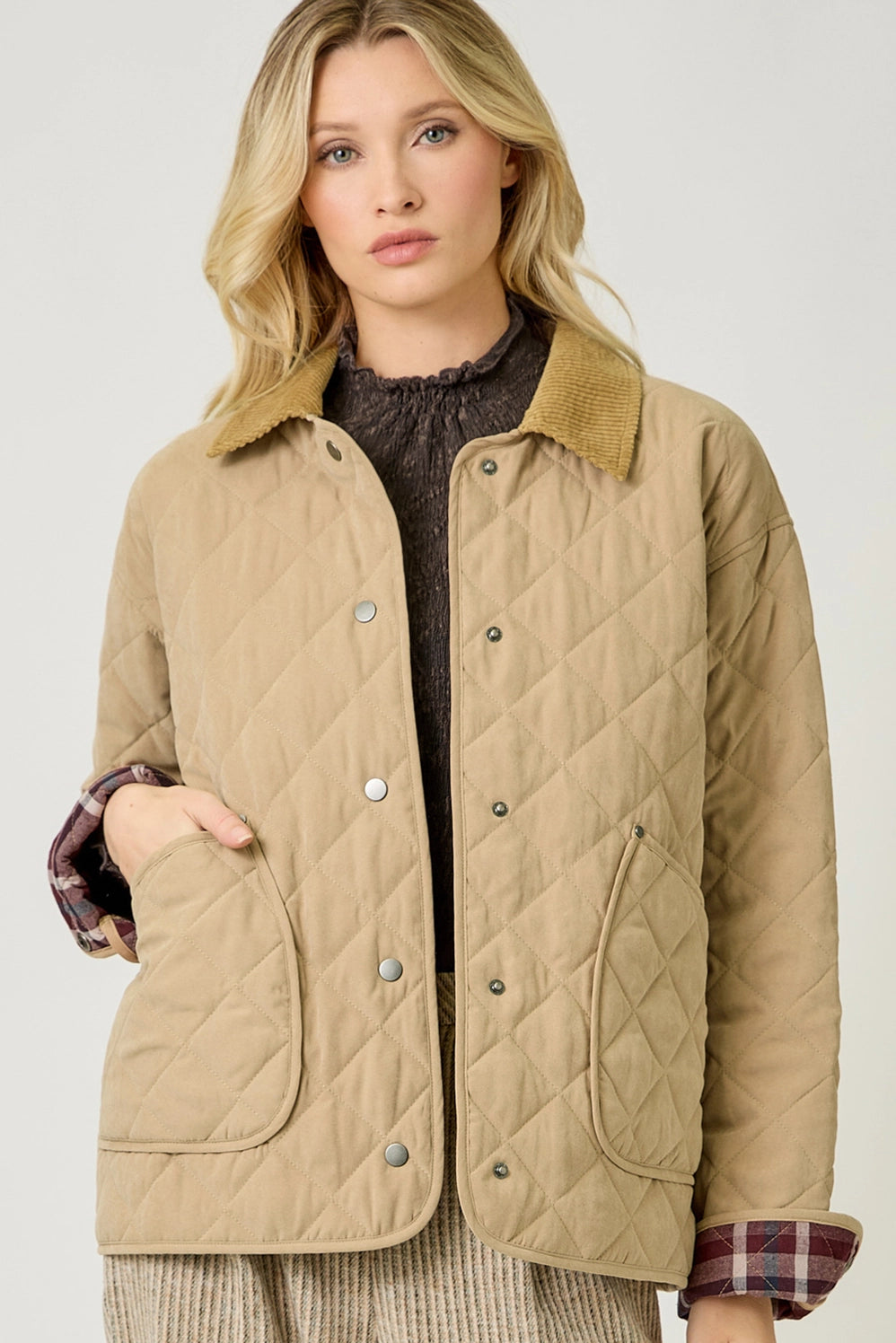 Contrast Quilted Jacket