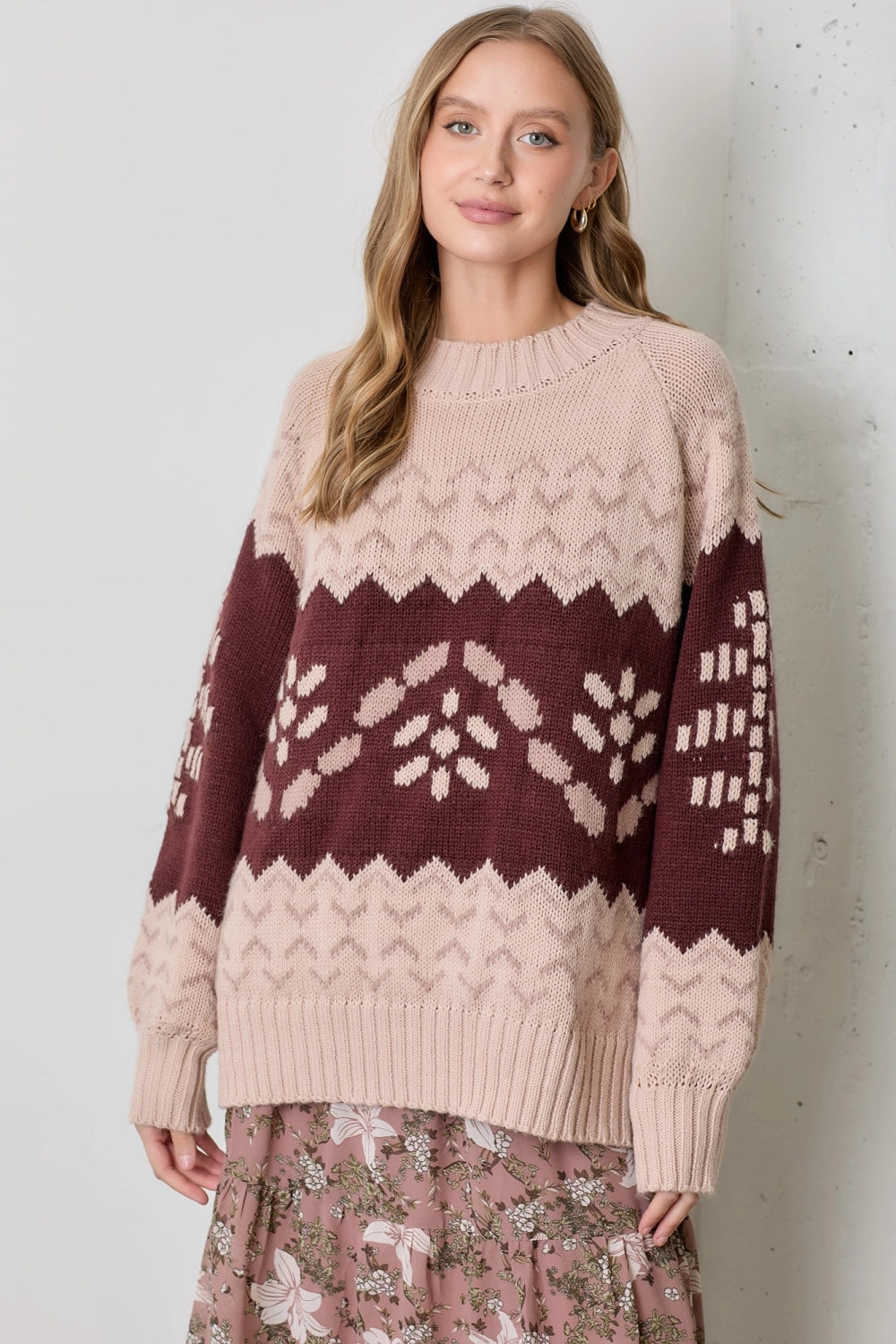 Flower Intarsia Sweater
