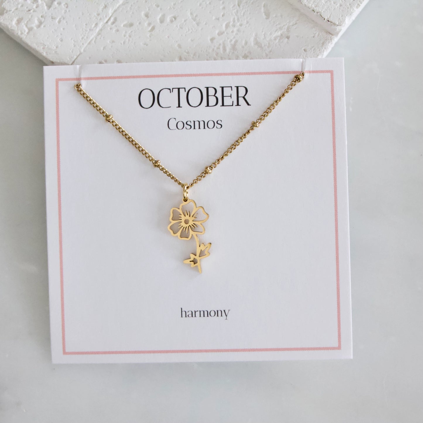 Waterproof Birth Flower Necklaces