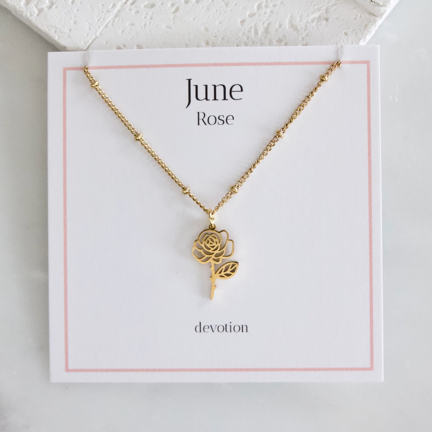 Waterproof Birth Flower Necklaces