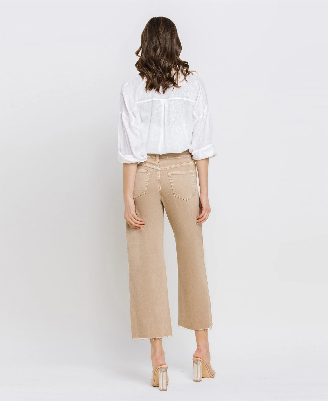 High Rise Crop Wide Leg Jeans